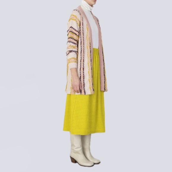 ALYSI Stripes & Jacquard Cardigan - Plaster - Picture 4 of 4